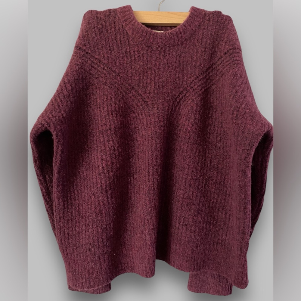 Madewell Belfiore Ribbed Pullover Sweater size Small wool camel hair blend EUC - Picture 2 of 8
